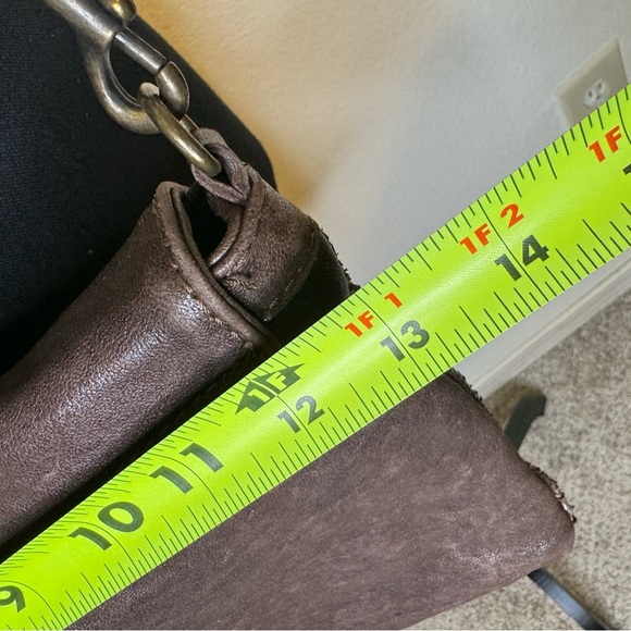 Langellotti Textured Brown Leather Crossbody Bag Snake-Reptile Pattern - Picture 13 of 16